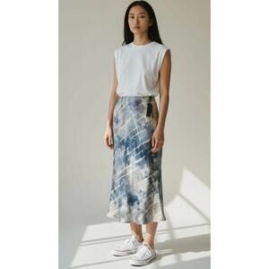 Michael Stars Leila Bias Cut Tie Dye Midi Skirt Size S NWT